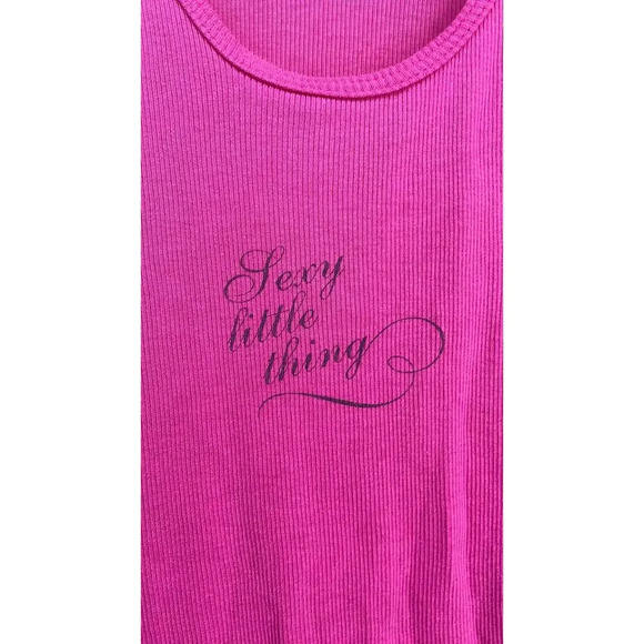 Victoria's Secret Hot Pink One Size Fits All "Sexy Little Thing" Scoop Neck Tank - Picture 4 of 6